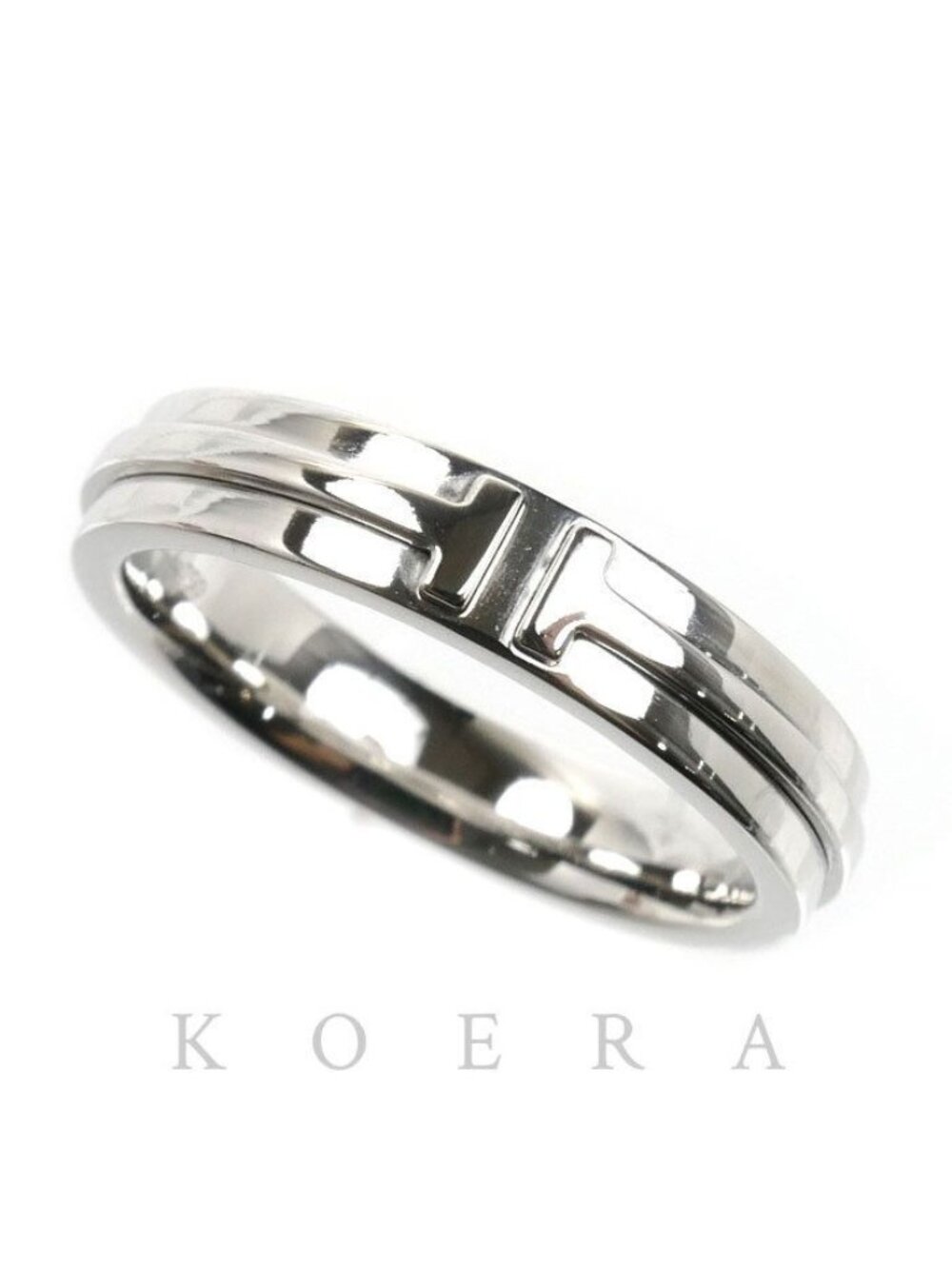 Tiffany & Co 18k White Gold T Narrow Ring